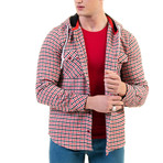 Naislhead Pattern Hooded Flannel // Red + Black + White (S)