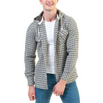 Naislhead Pattern Hooded Flannel // White + Black + Gray (5XL)