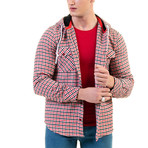 Naislhead Pattern Hooded Flannel // Red + Black + White (S)