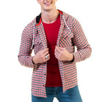 Naislhead Pattern Hooded Flannel // Red + Black + White (3XL)