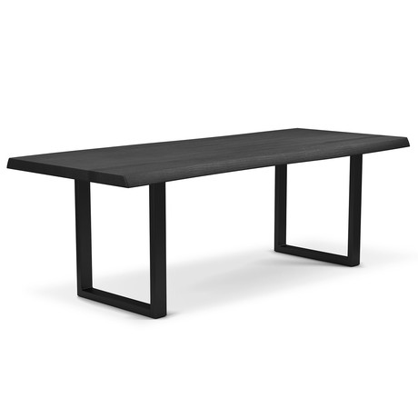 Brooks Dining Table // U Base + Ebonized Top // Black (79"L x 40"W x 30.75"D)