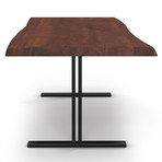 Brooks Dining Table // T Base + Americano Top // Black (79"L x 40"W x 30.75"D)