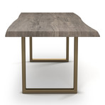 Brooks Dining Table // U Base + Sandblasted Gray // Brass (79"L x 40"W x 30.75"D)