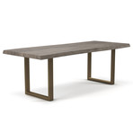 Brooks Dining Table // U Base + Sandblasted Gray // Brass (79"L x 40"W x 30.75"D)