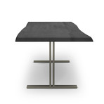Brooks Dining Table // T Base + Ebonized Top // Pewter (79"L x 40"W x 30.75"D)