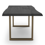 Brooks Dining Table // U Base + Ebonized Top // Brass (79"L x 40"W x 30.75"D)