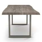 Brooks Dining Table // U Base + Sandblasted Gray // Pewter (79"L x 40"W x 30.75"D)