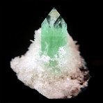 Green Apophyllite with Stilbite on Chalcedony
