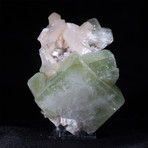 Green Apophyllite with Stilbite and Chalcedony