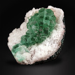 Spectacularly Deep Green Burst of Apophyllite on Chalcedony