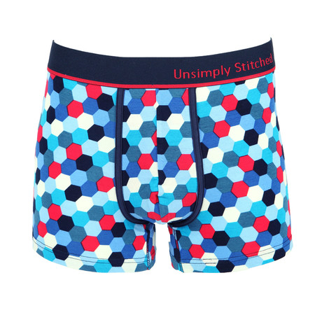 Honeycomb Boxer Trunk // Red + White + Blue (S)