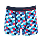 Honeycomb Boxer Trunk // Red + White + Blue (S)