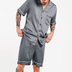 Bamboo Lyocell Short Sleeve PJ Shirt // Gray (Small)