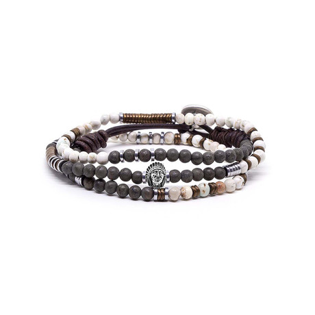 Domingues Bracelet // Ivory-Brown + Silver