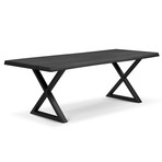 Brooks Dining Table // X Base + Ebonized Top // Black (79"L x 40"W x 30.75"D)