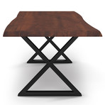 Brooks Dining Table // X Base + Americano Top // Black (79"L x 40"W x 30.75"D)