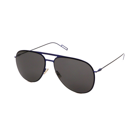Men's DIOR0205S-SV0 Aviator Sunglasses // Blue + Dark Gray
