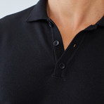 Elios Long-Sleeve Polo // Black (Medium)