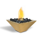 Anywhere Fireplace Empire // Indoor/Outdoor Fireplace + Polished Black Rocks + 12-Pack SunJel Fuel (Stainless Steel)