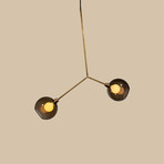 Abstract Chandelier // Aged Brass (Smoke Glass Globes)