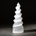 Polished Cats Eye Spiral Selenite Tower