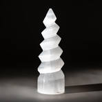 Polished Cats Eye Spiral Selenite Tower