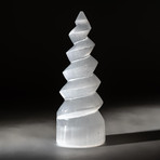 Polished Cats Eye Spiral Selenite Tower