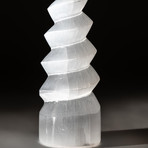 Polished Cats Eye Spiral Selenite Tower