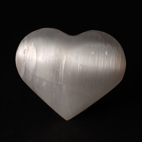 Polished Natural "Cat's Eye" Selenite Heart