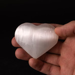 Polished Natural "Cat's Eye" Selenite Heart