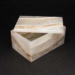 Rectangular Banded Onyx Jewelry Box