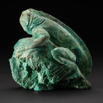 Polished Hand Carved Chrysocolla Iguana