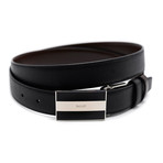 Men’s Adjustable + Reversible Embossed Calf Leather Belt // Black