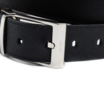 Shiff Men’s Calf Leather Adjustable + Reversible Dress Belt // Black