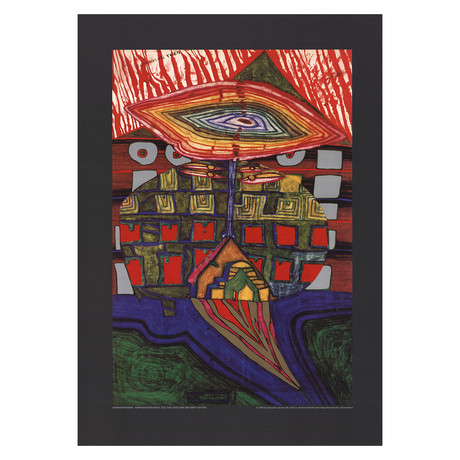 Friedensreich Hundertwasser // The Eye and the Beard of God // 1989 Offset Lithograph