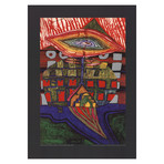 Friedensreich Hundertwasser // The Eye and the Beard of God // 1989 Offset Lithograph