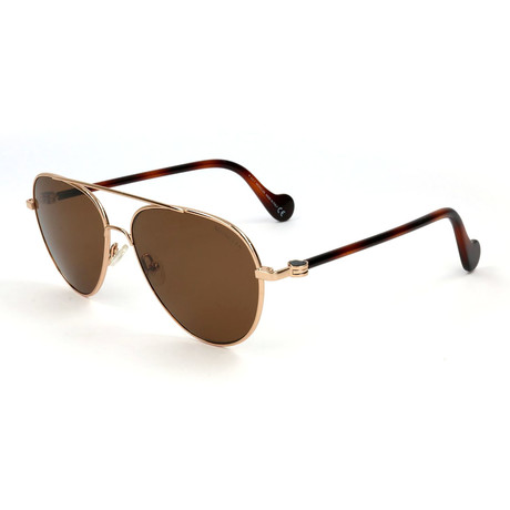 Moncler // Men's ML0056 Sunglasses // Gold + Havana