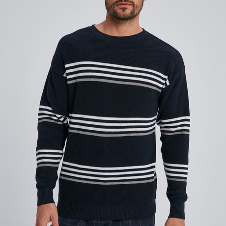 Marc Stripe Sweater // Navy (S)