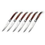 Laguiole California Steak Knife Set // Set of 6 (Rosewood)