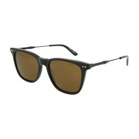 Bottega Veneta // Unisex Square Sunglasses // Black + Brown