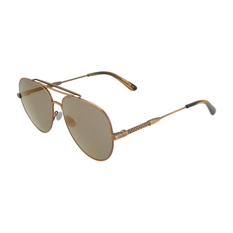 Bottega Veneta // Unisex Aviator Sunglasses // Bronze