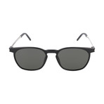 Saint Laurent // Unisex Round Sunglasses // Black + Silver + Gray