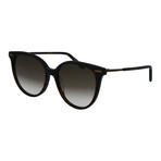 Bottega Veneta // Women's Round Sunglasses // Dark Havana