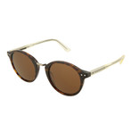 Bottega Veneta // Unisex Round Sunglasses // Havana + Brown