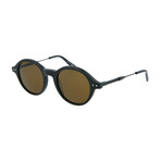 Women's Round Sunglasses // Black + Brown