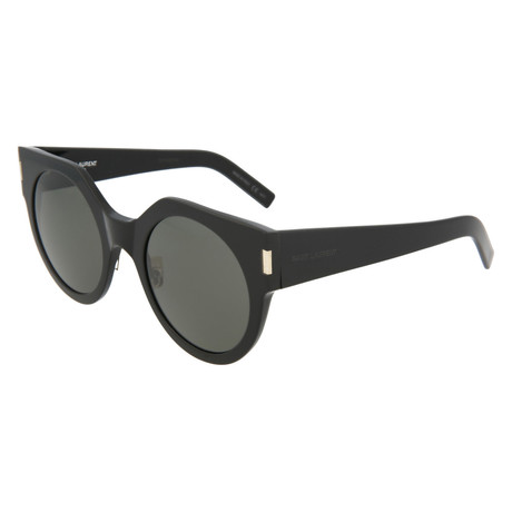 Saint Laurent // Women's Round Sunglasses // Shiny Black