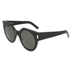 Saint Laurent // Women's Round Sunglasses // Shiny Black