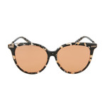 Bottega Veneta // Women's Round Sunglasses // Havana + Orange