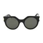 Saint Laurent // Women's Round Sunglasses // Shiny Black