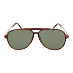 Saint Laurent // Men's Aviator Sunglasses // Havana + Green